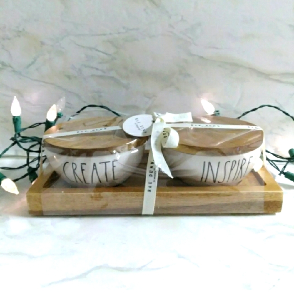 Rae Dunn Create and Inspire Set Of 2 Punch Bowls TEACHERS